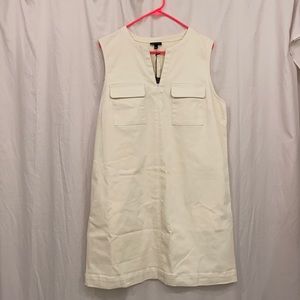 Sleeveless shift dress - canvas material